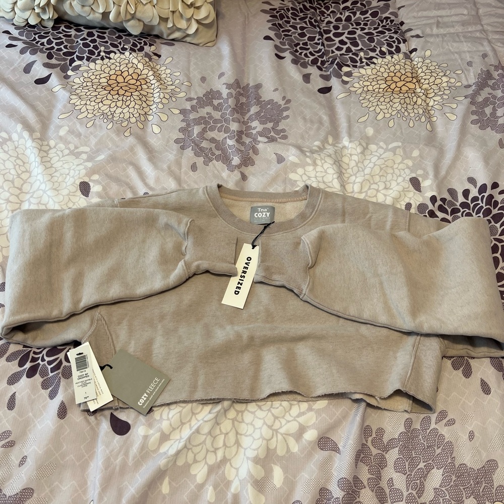 Aritzia Oversized Cropped Crewneck Sweatshirt